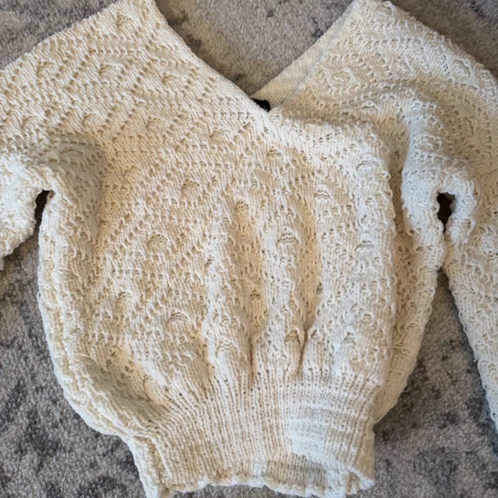 Lulu's Cream Knit Sweater - Picture 4 of 4